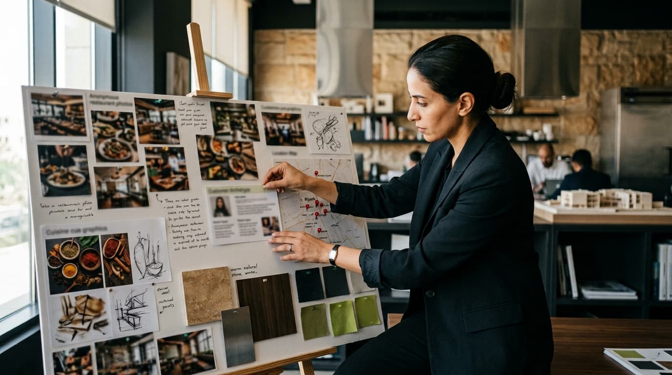 Consultant arranging restaurant 
