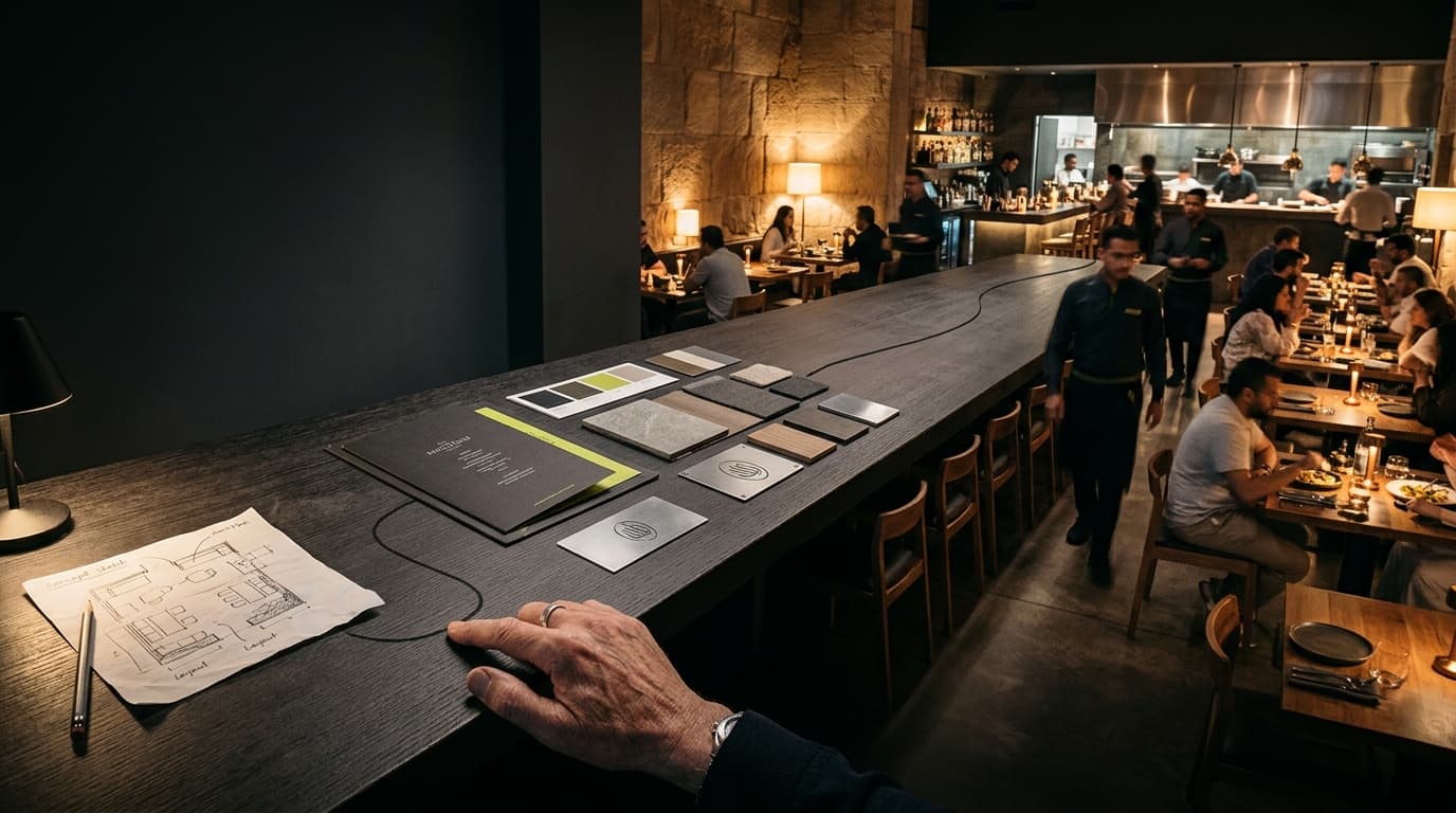 Consultant designing restaurant 