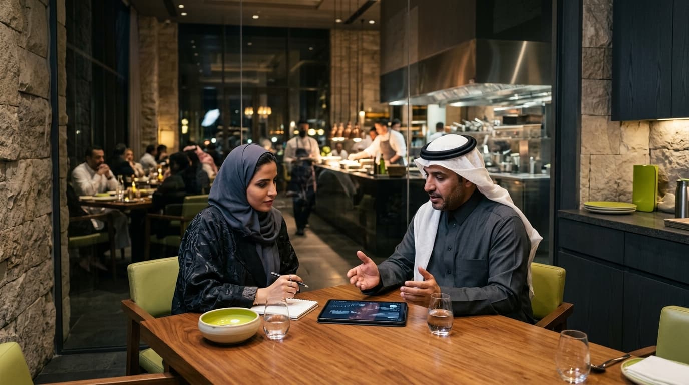 Franchisee interview in restaurant