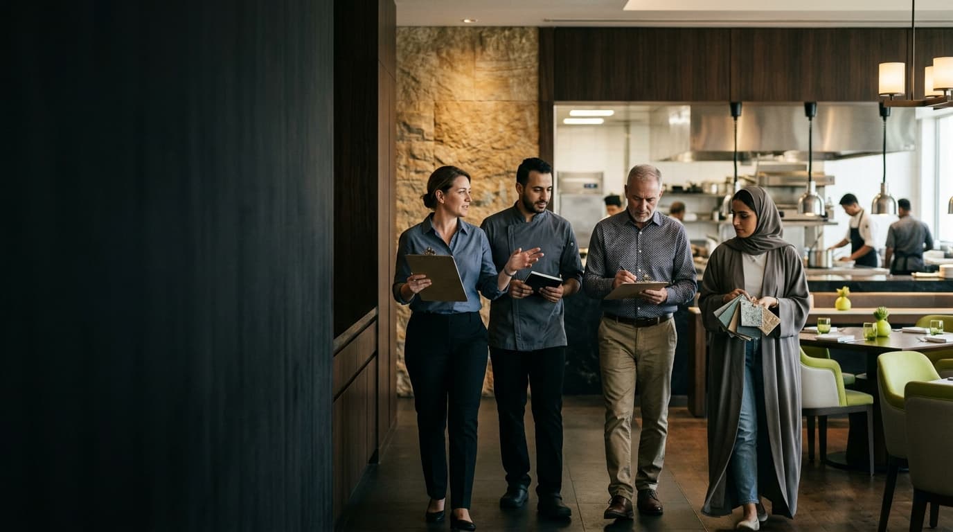 Multidisciplinary team walking t