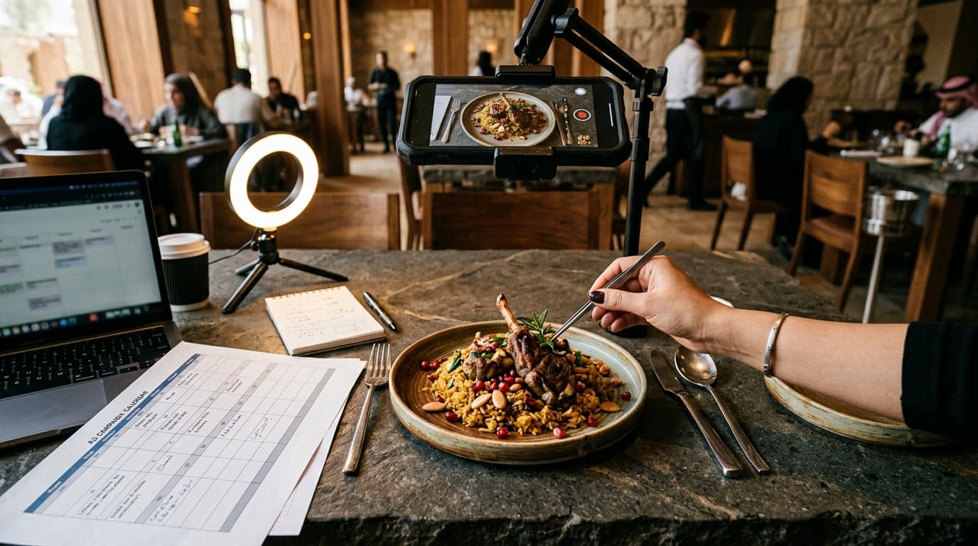 Stylist plating dish in restaurant